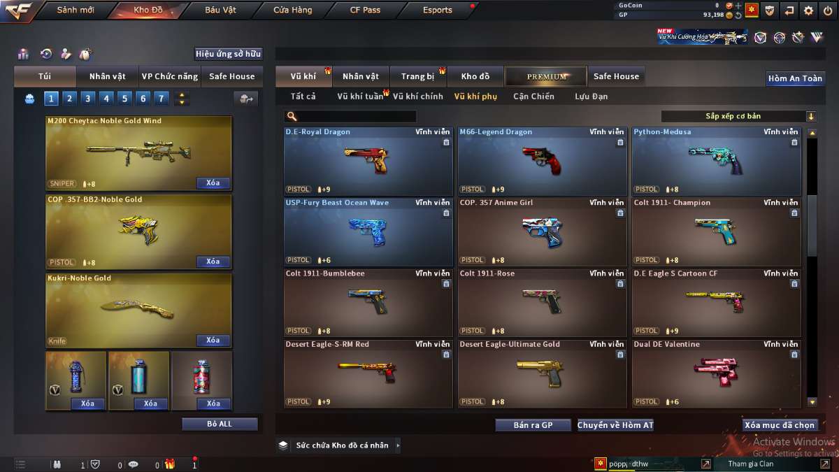 shop acc cf uy tin gia re